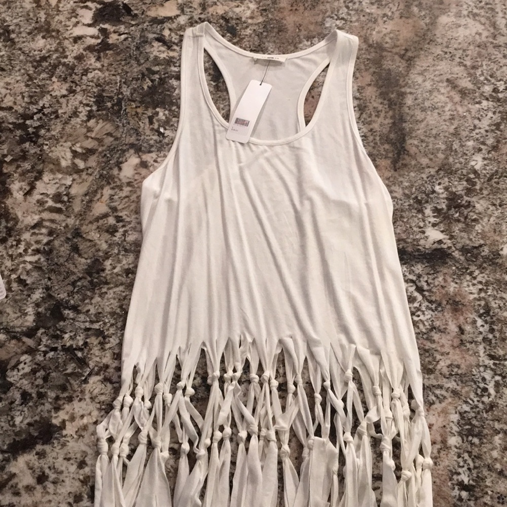 Racer back fringe top